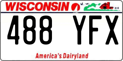 WI license plate 488YFX