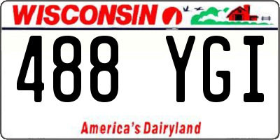 WI license plate 488YGI