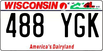 WI license plate 488YGK