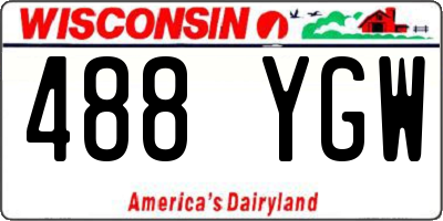 WI license plate 488YGW