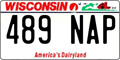 WI license plate 489NAP