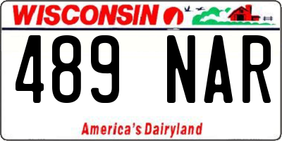 WI license plate 489NAR