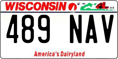 WI license plate 489NAV