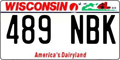 WI license plate 489NBK