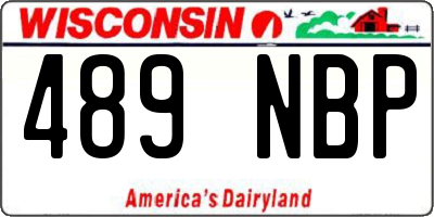 WI license plate 489NBP