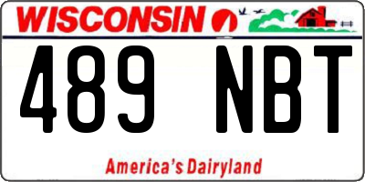 WI license plate 489NBT