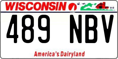 WI license plate 489NBV
