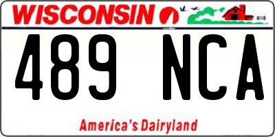 WI license plate 489NCA