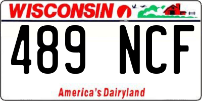 WI license plate 489NCF