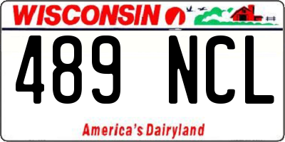 WI license plate 489NCL