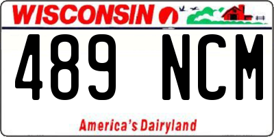 WI license plate 489NCM