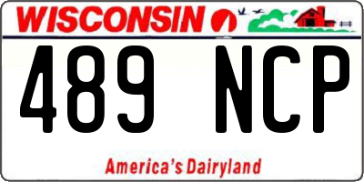 WI license plate 489NCP
