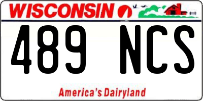 WI license plate 489NCS