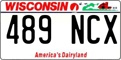 WI license plate 489NCX
