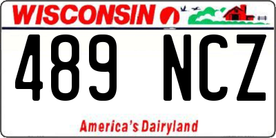WI license plate 489NCZ