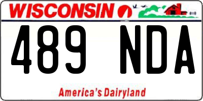 WI license plate 489NDA