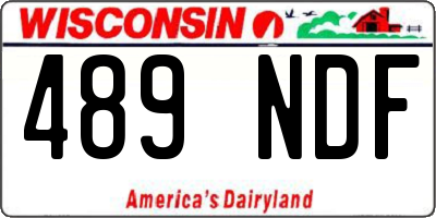 WI license plate 489NDF