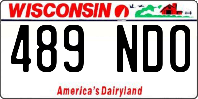 WI license plate 489NDO