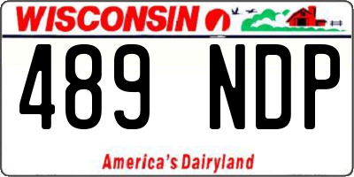 WI license plate 489NDP