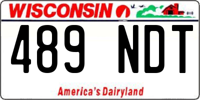 WI license plate 489NDT