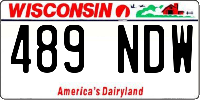 WI license plate 489NDW