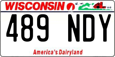 WI license plate 489NDY