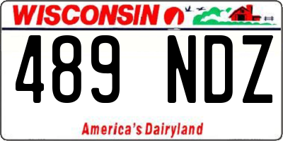 WI license plate 489NDZ
