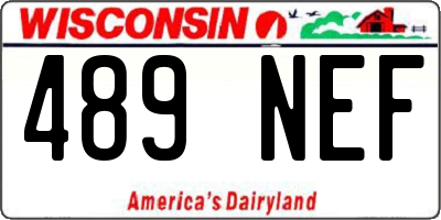 WI license plate 489NEF