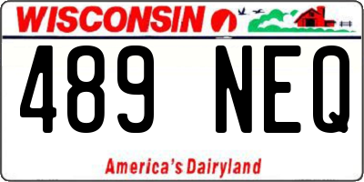 WI license plate 489NEQ