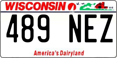 WI license plate 489NEZ