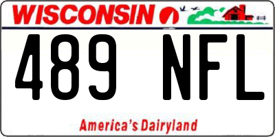 WI license plate 489NFL