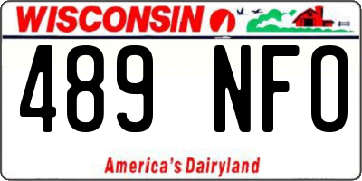 WI license plate 489NFO