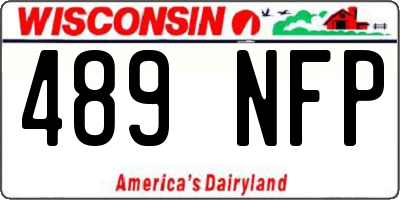 WI license plate 489NFP