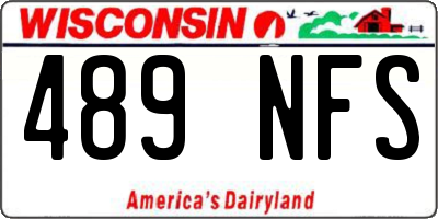 WI license plate 489NFS