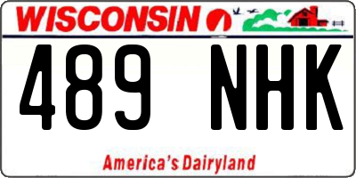 WI license plate 489NHK