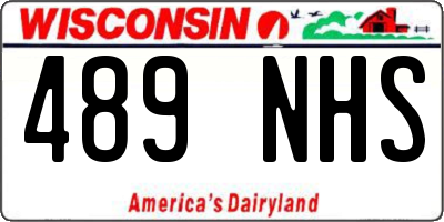 WI license plate 489NHS