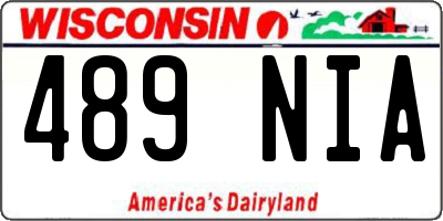 WI license plate 489NIA