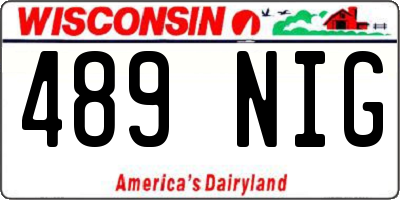 WI license plate 489NIG
