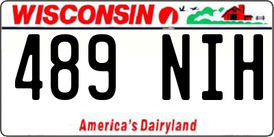 WI license plate 489NIH
