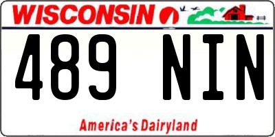 WI license plate 489NIN