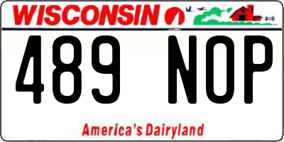 WI license plate 489NOP