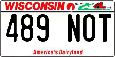 WI license plate 489NOT