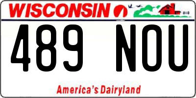WI license plate 489NOU