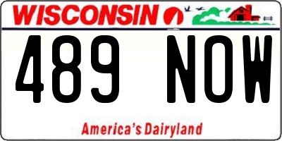 WI license plate 489NOW