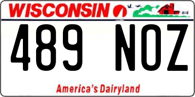 WI license plate 489NOZ