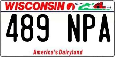 WI license plate 489NPA