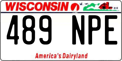 WI license plate 489NPE