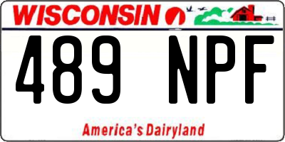 WI license plate 489NPF