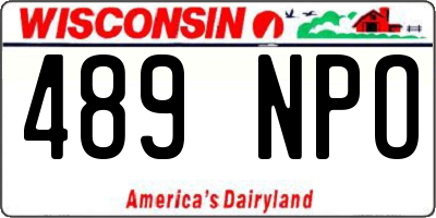 WI license plate 489NPO
