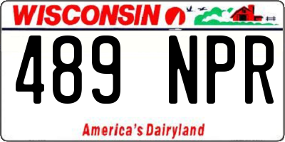 WI license plate 489NPR